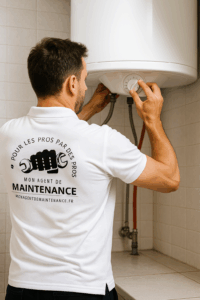 technicien en intervention d’urgence plomberie dans une villa aux Issambres