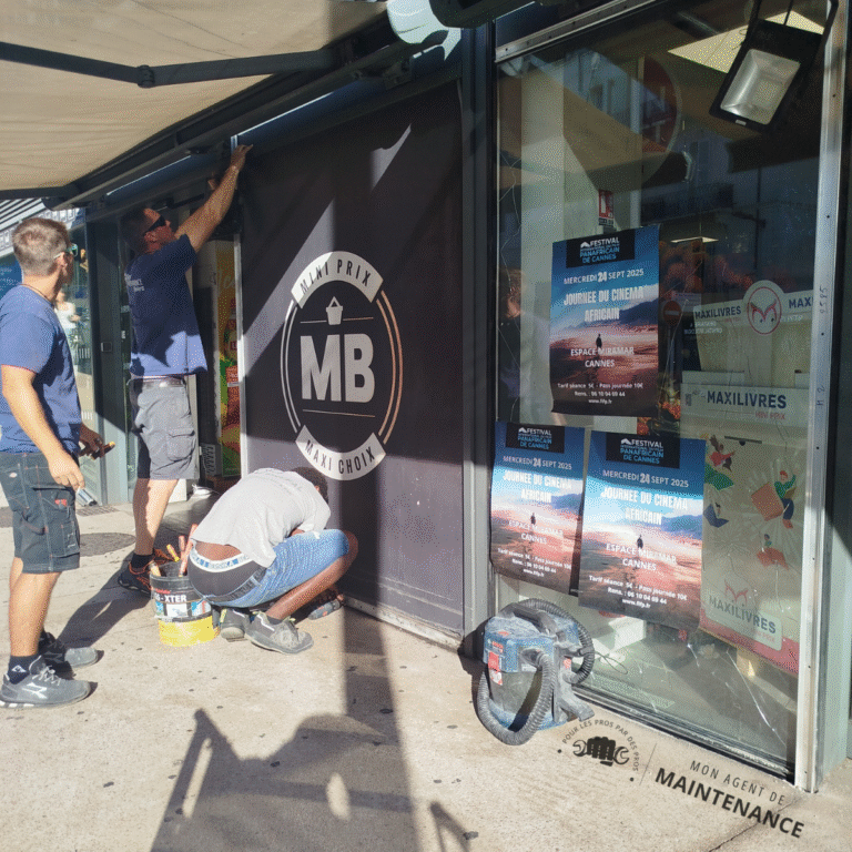 Pose de vitres sur-mesure dans un grand magasin par Mon Agent de Maintenance